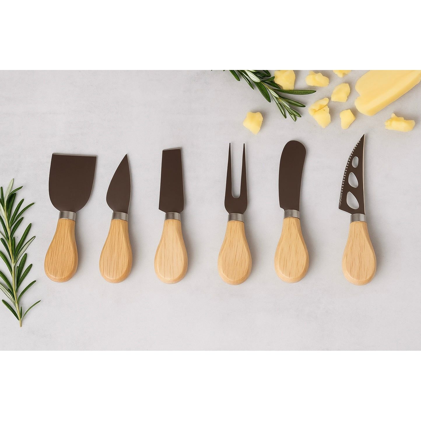Personalised Cheese Knife Set - Wooden Handles