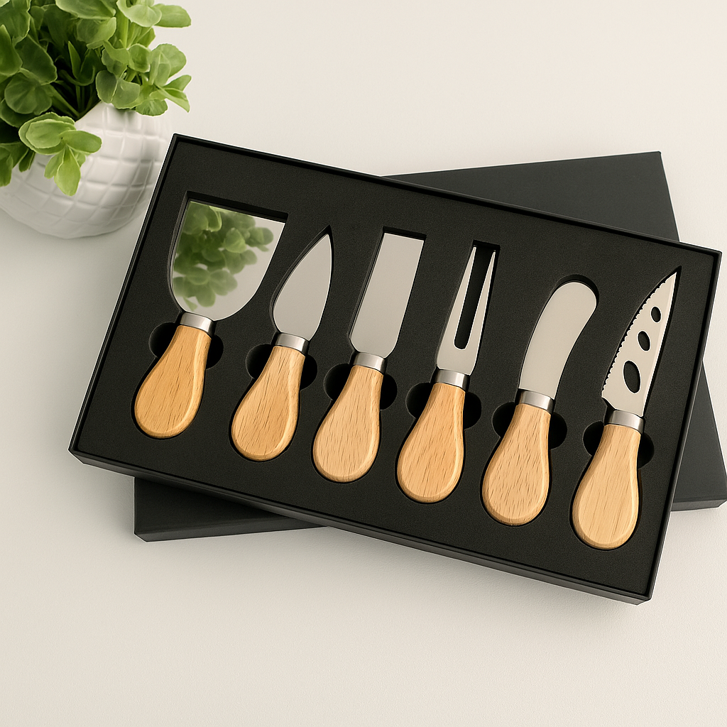 Personalised Cheese Knife Set - Wooden Handles