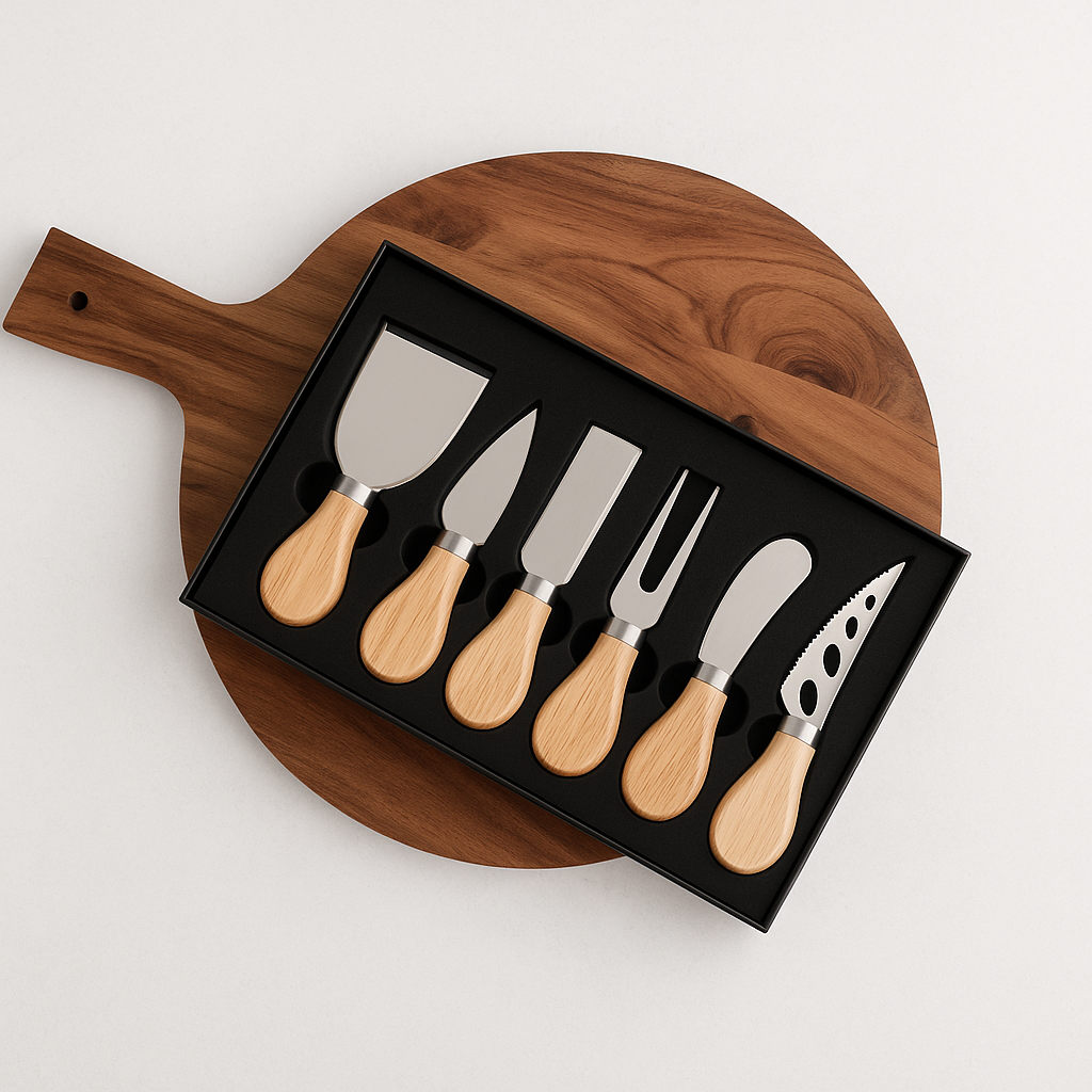 Personalised Cheese Knife Set - Wooden Handles
