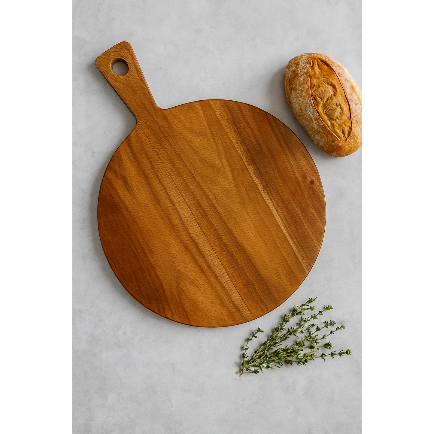 Custom Acacia Pizza Paddle - Leafy Border
