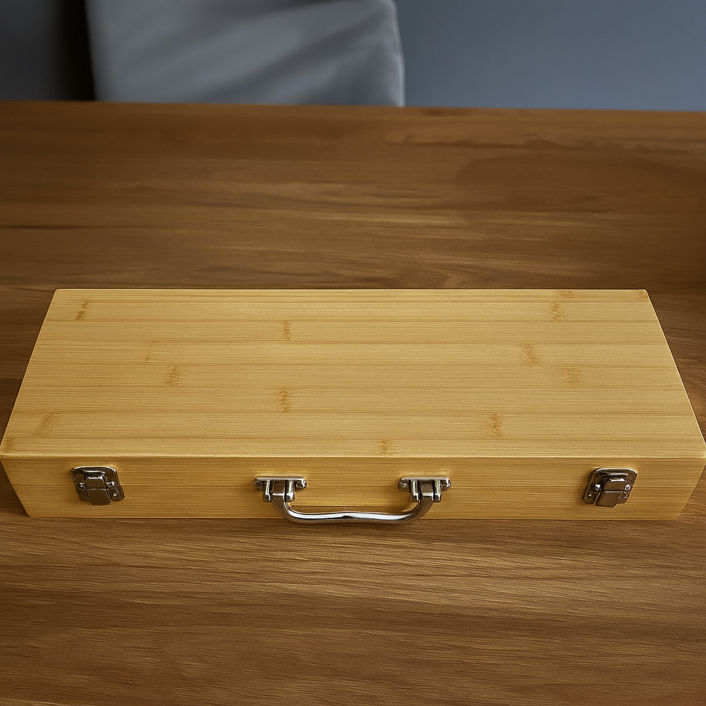 Personalised BBQ Tool Set with Bamboo Case JSGiftboutique