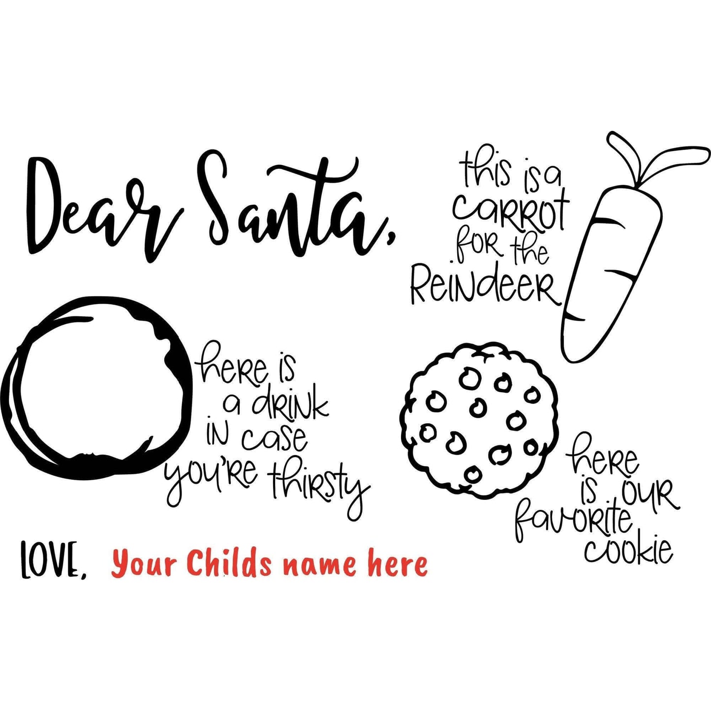 Custom Engraved Wooden Santa Tray JSGiftboutique