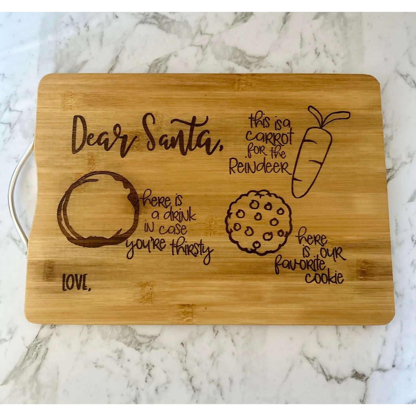 Custom Engraved Wooden Santa Tray JSGiftboutique