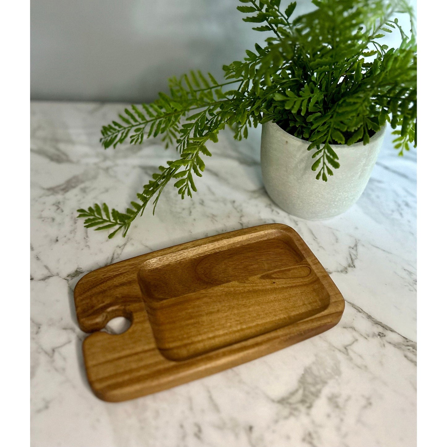 Mini Charcuterie Board with Wine Glass Holder - Simple name Engraving