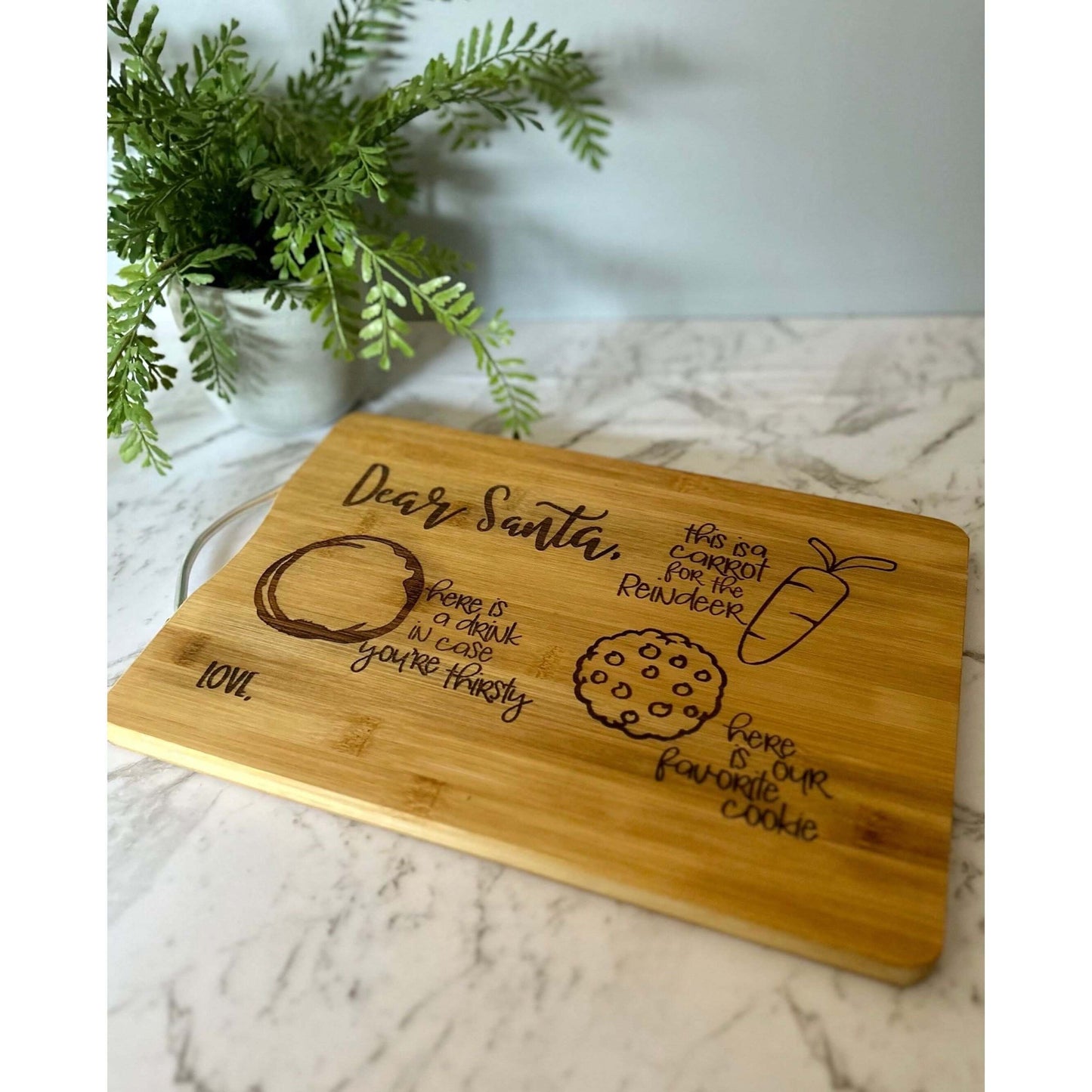 Custom Engraved Wooden Santa Tray JSGiftboutique