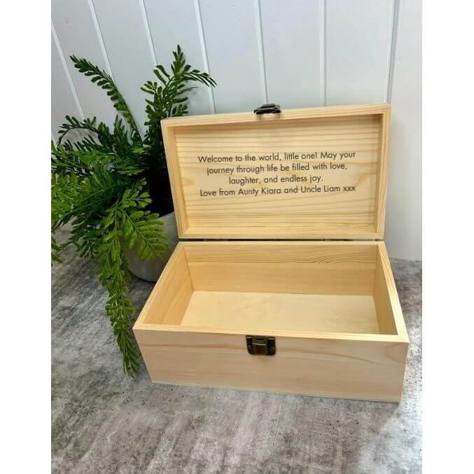 Engraved Wooden Baby Keepsake Box JSGiftboutique