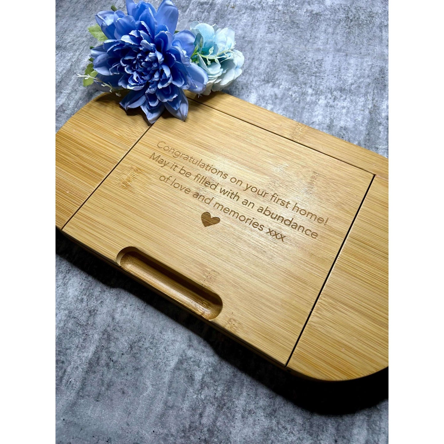 Engraved Cheese Board with Hidden Drawer JSGiftboutique
