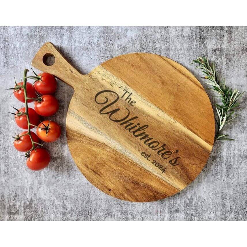 Personalised acacia wood serving board