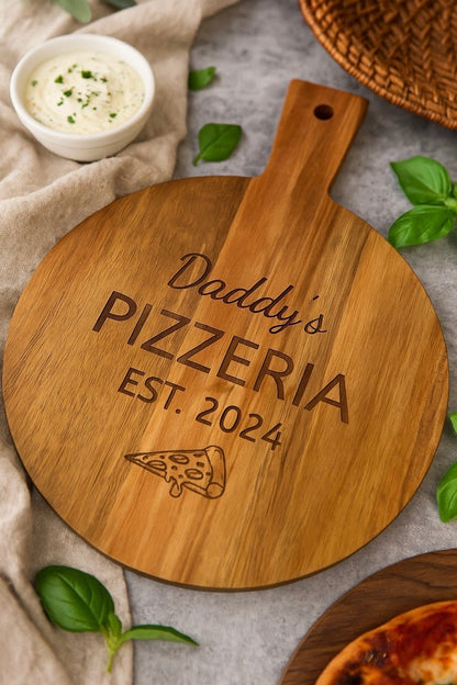 Custom Acacia Serving Tray - Personalised Pizza boards-NEW-JSGiftboutique-Yes please-Personalised Board-JSGiftboutique