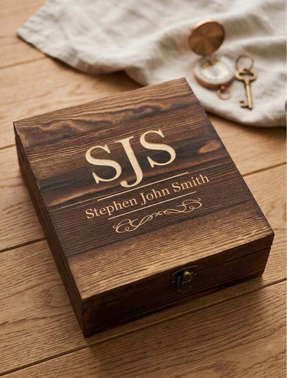 Personalised Whiskey Decanter & Glass Set – Custom Engraved Gift Box JSGiftboutique