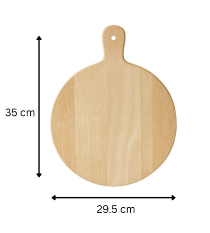 Hevea Wood Pizza & Serving Board – 29 × 35 × 1.5 cm Rustic Charcuterie & Pizza Paddle JSGiftboutique