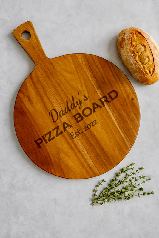 Personalised Pizza Board – Custom Acacia Paddle for Dad, Papa, Grandpa or Pizza lover – Great Father’s Day Gift-NEW-JSGiftboutique-Yes please-Personalised Board Only-JSGiftboutique