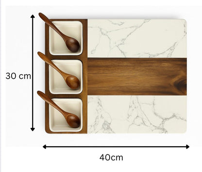 Personalised Marble & Acacia Cheese Board Set with Knives, Custom Wedding, Anniversary & Housewarming Gift JSGiftboutique