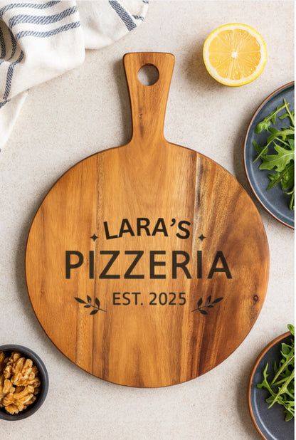Personalised Pizza Board with Engraving – Custom Pizzeria Design, Wedding & Housewarming Gift JSGiftboutique