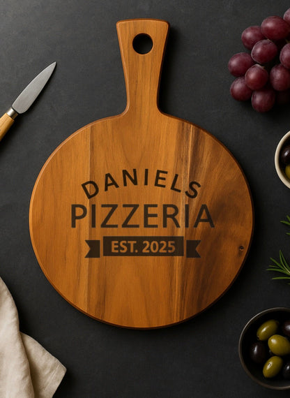 Personalised Pizza Board with Engraving – Custom Pizzeria Design, Wedding & Housewarming Gift JSGiftboutique