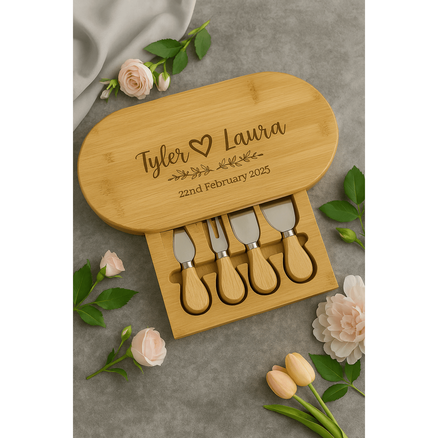 Bamboo Charcuterie Board with Hidden Knives-NEW-JSGiftboutique-JSGiftboutique