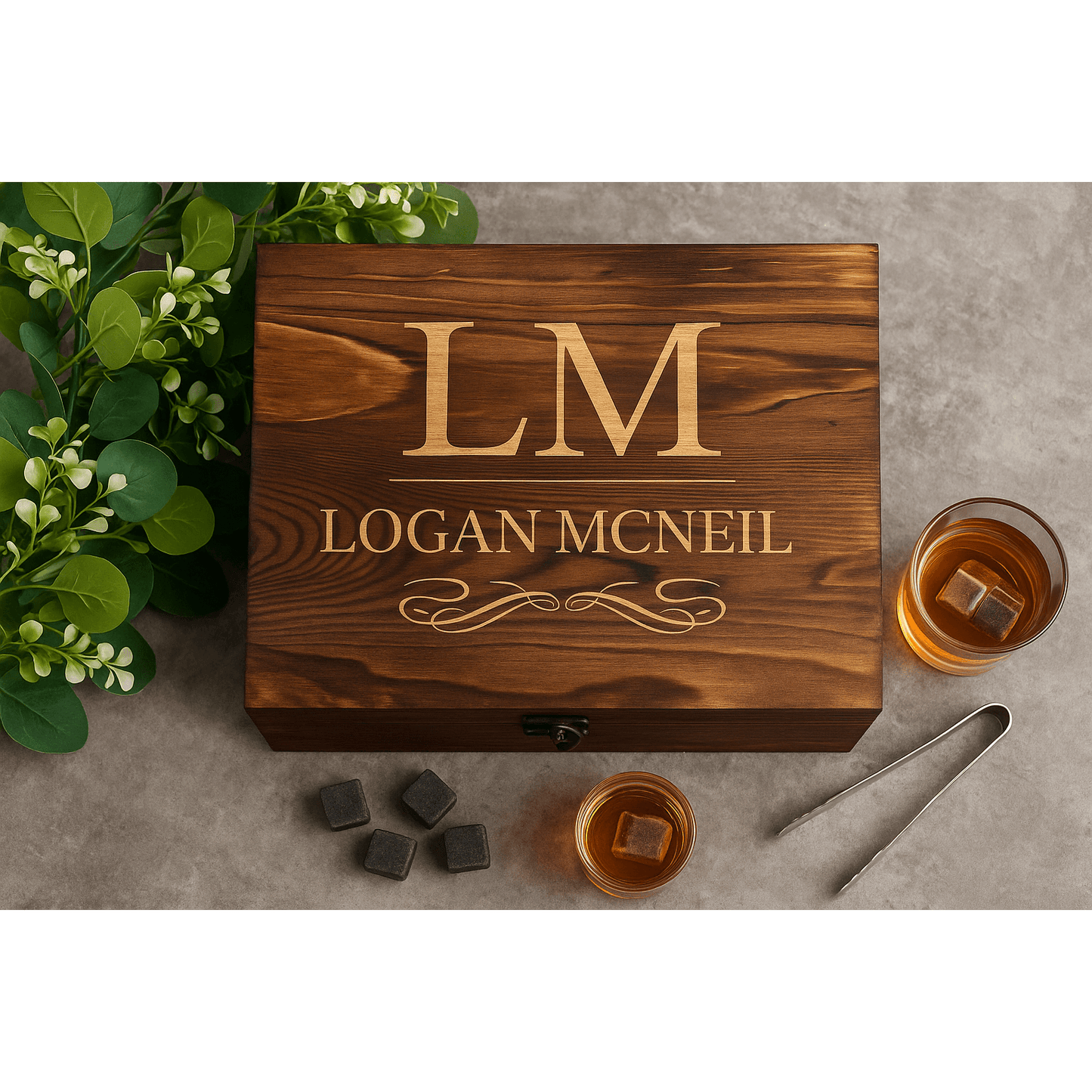 Personalised Wooden Whiskey Gift Set-NEW-JSGiftboutique-JSGiftboutique
