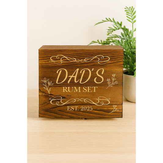 Personalised Wooden Rum Gift Set