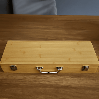 Personalised BBQ Tool Set with Bamboo Case JSGiftboutique