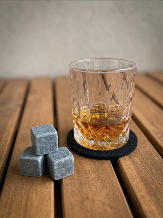 Personalised crystal whiskey glass engraved with monogram