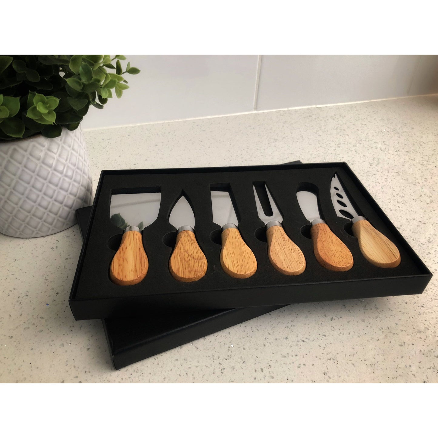 Personalised Cheese Knife Set - Wooden Handles