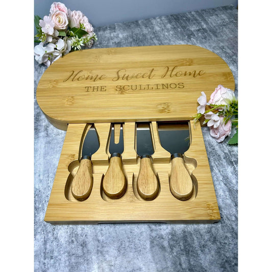 Engraved Cheese Board with Hidden Drawer JSGiftboutique