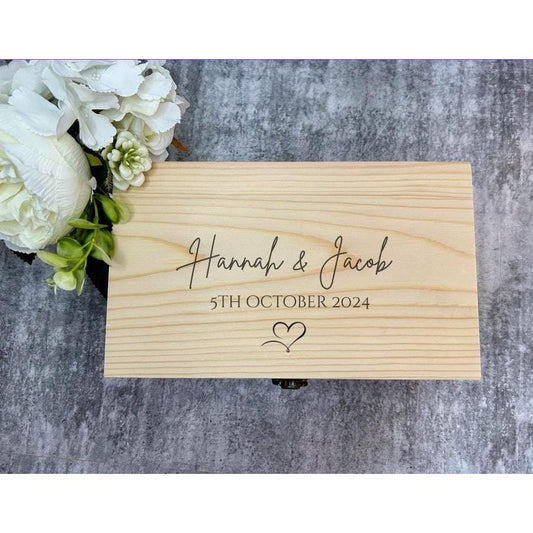 Personalised Wooden Wedding Keepsake Box
