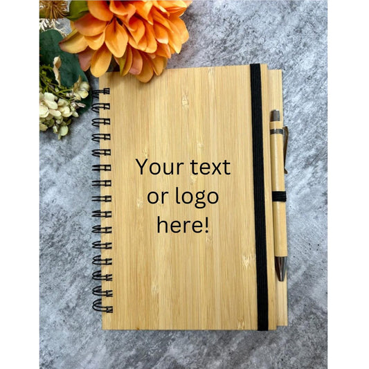 Personalised Bamboo Notebook with Pen