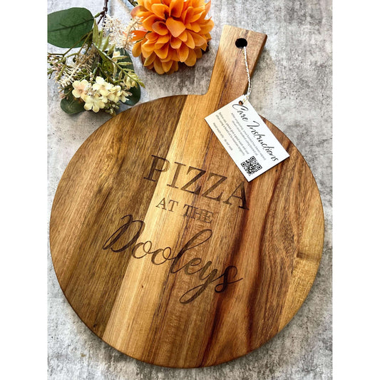 Personalised Acacia Wooden Pizza Board-NEW-JSGiftboutique-JSGiftboutique